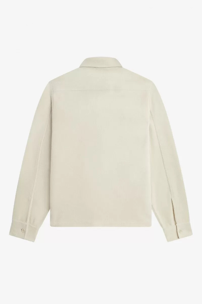 fred perry fleece herrenhemd haferflockenfarbe