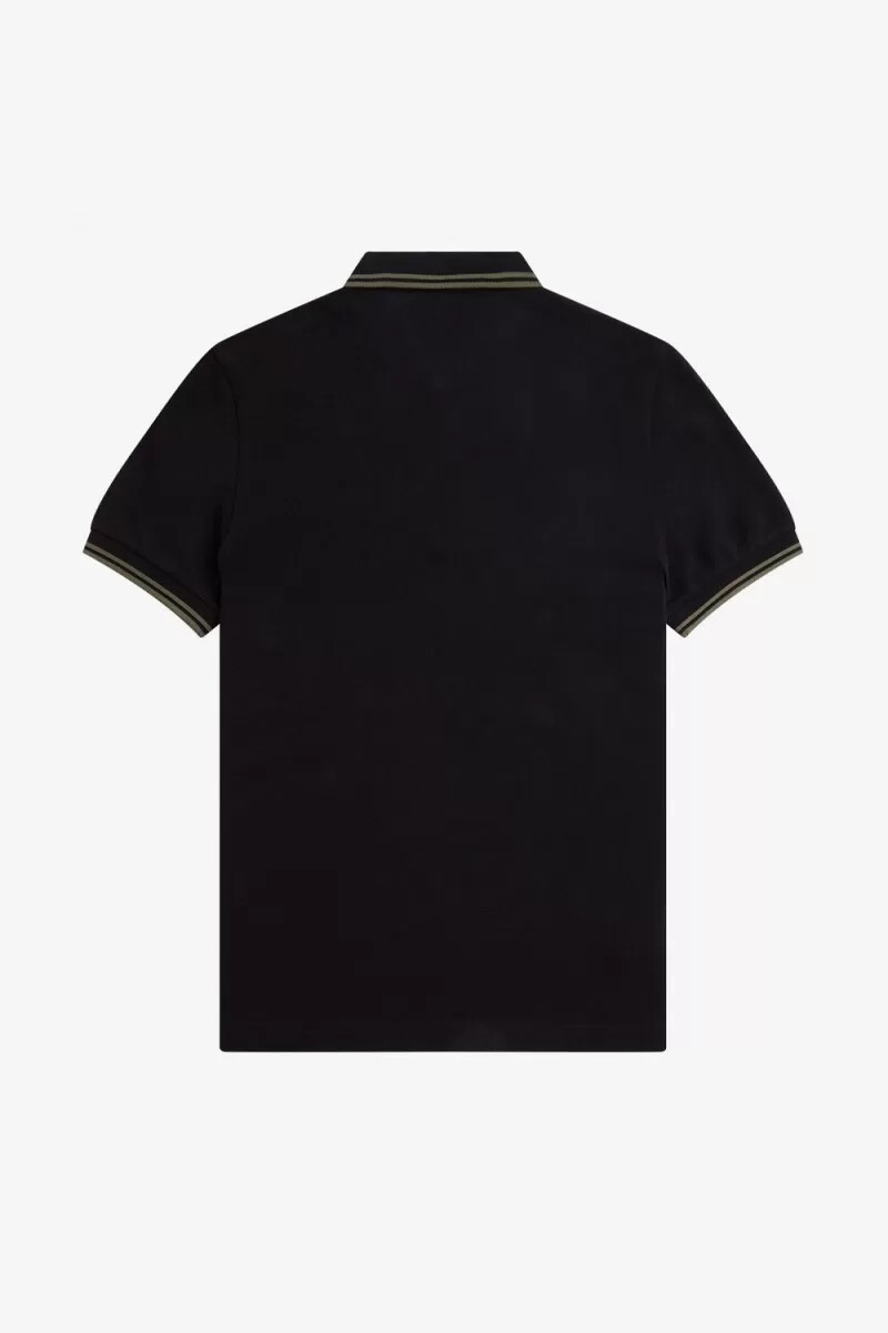 fred perry m3600 herrenhemd schwarz feldgrün