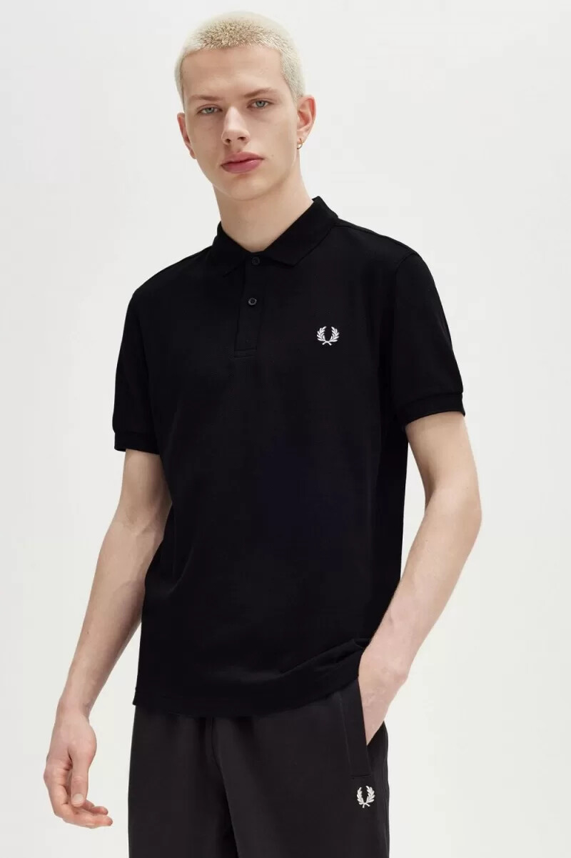 fred perry m6000 herrenhemd schwarz schneeweiß