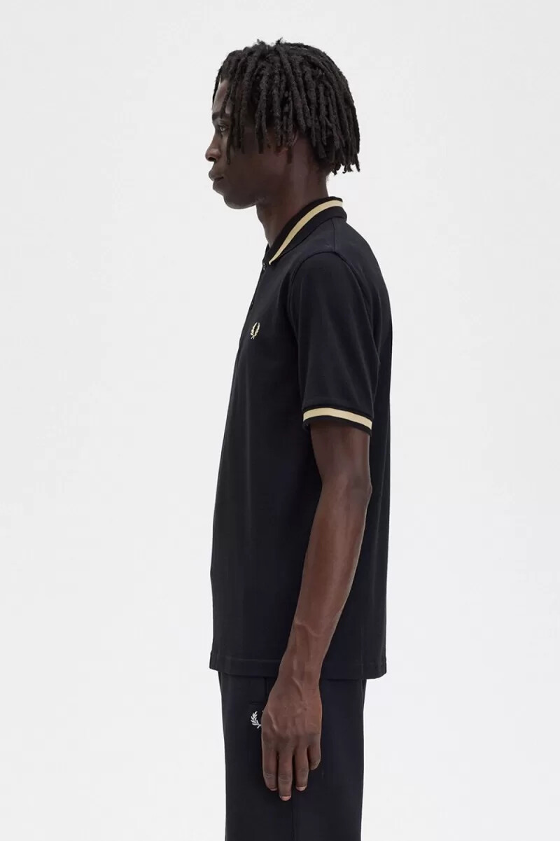 fred perry m2 herrenhemd schwarz champagner