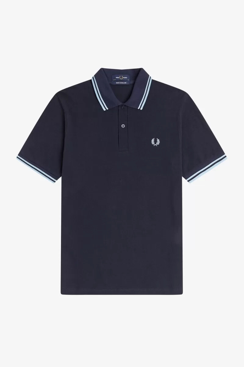 fred perry m12 herrenhemd marineblau aqua