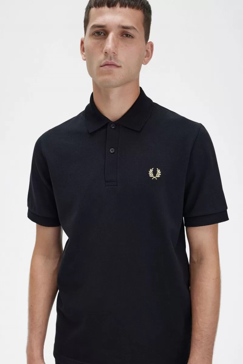 fred perry m3 herrenhemd schwarz champagner