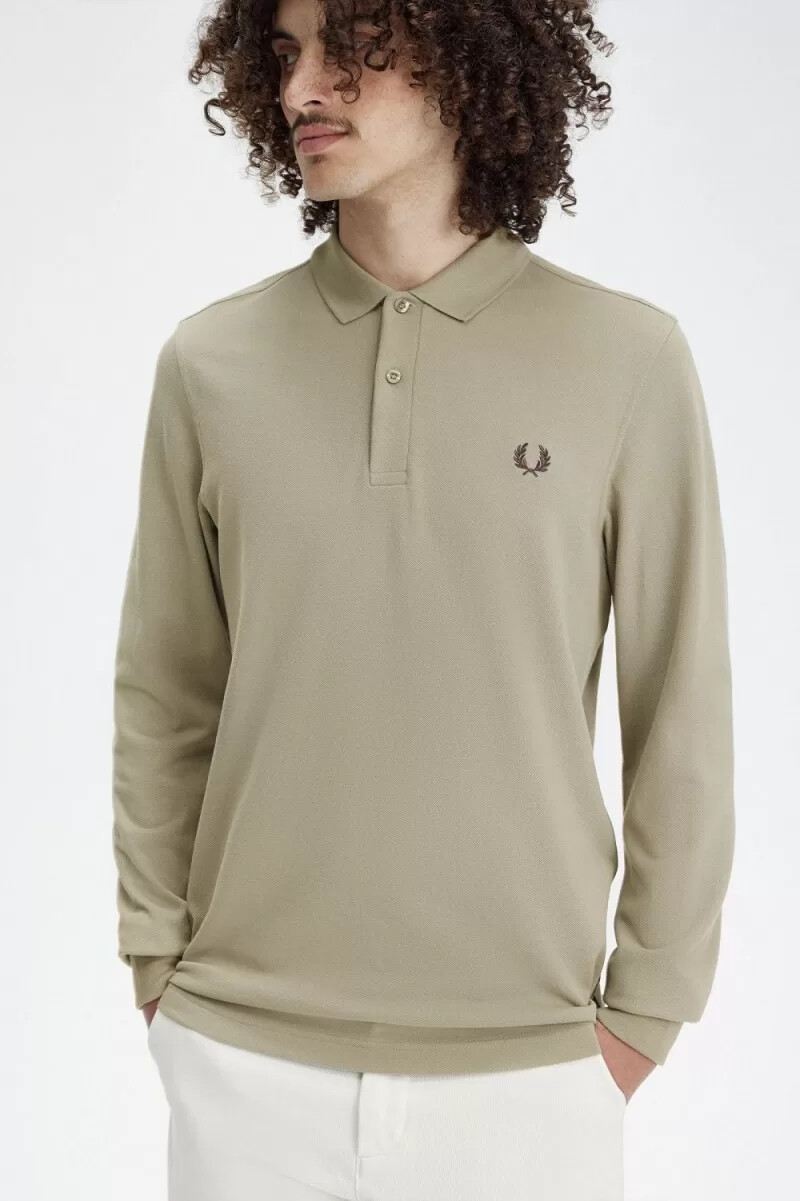 fred perry m6006 herrenhemd warmgrau dunkelrot