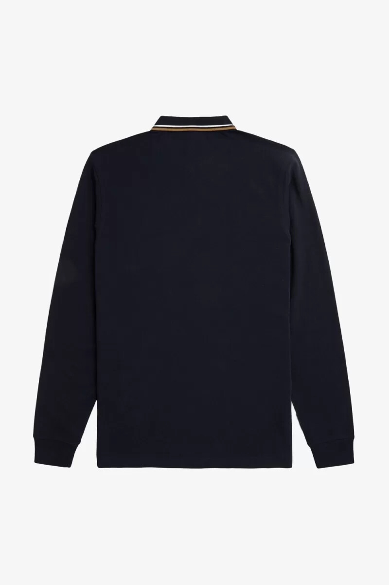 fred perry m3636 herrenhemd marineblau schneeweiß braun