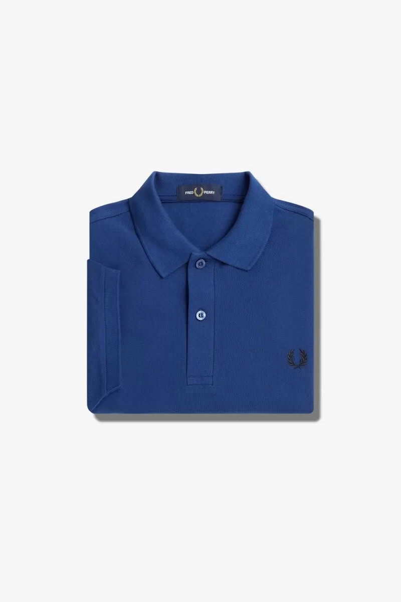 fred perry m6000 herrenhemd schattiertes kobaltblau