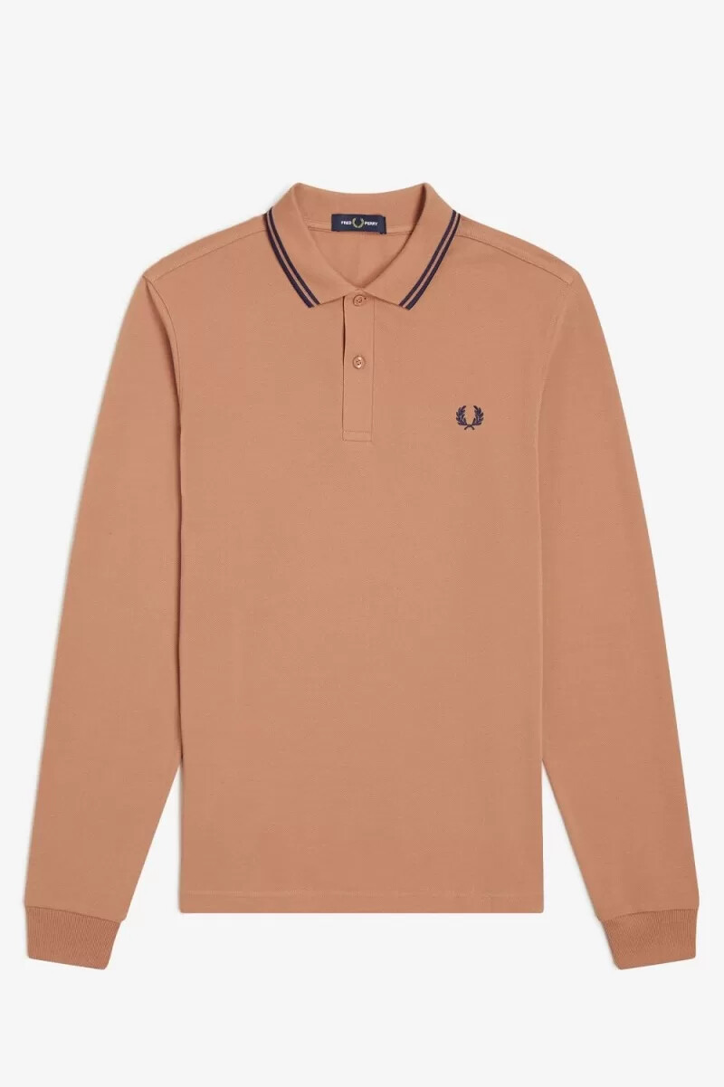 fred perry m3636 herrenhemd hellrost französischblau