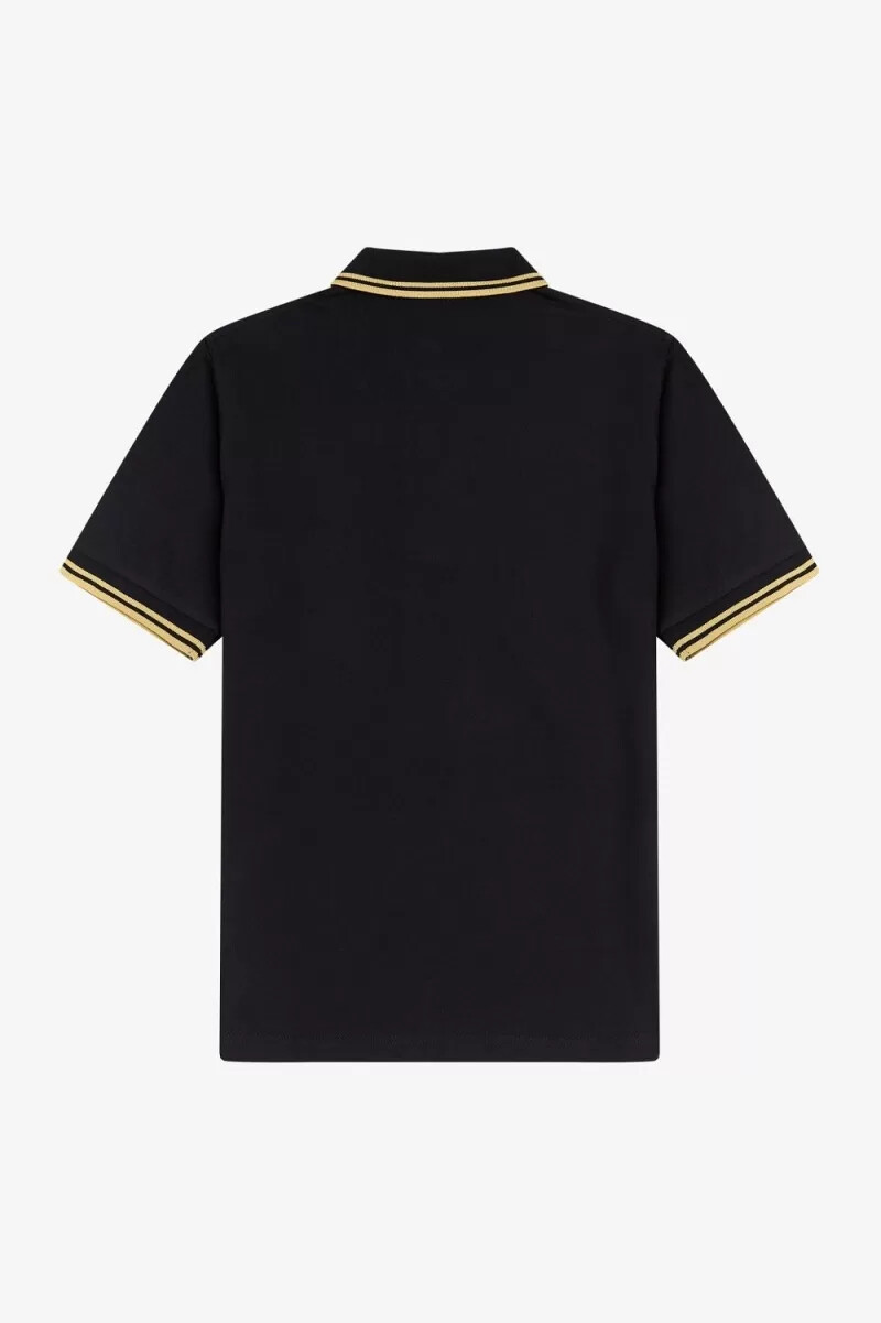 fred perry m12 herrenhemd schwarz champagner