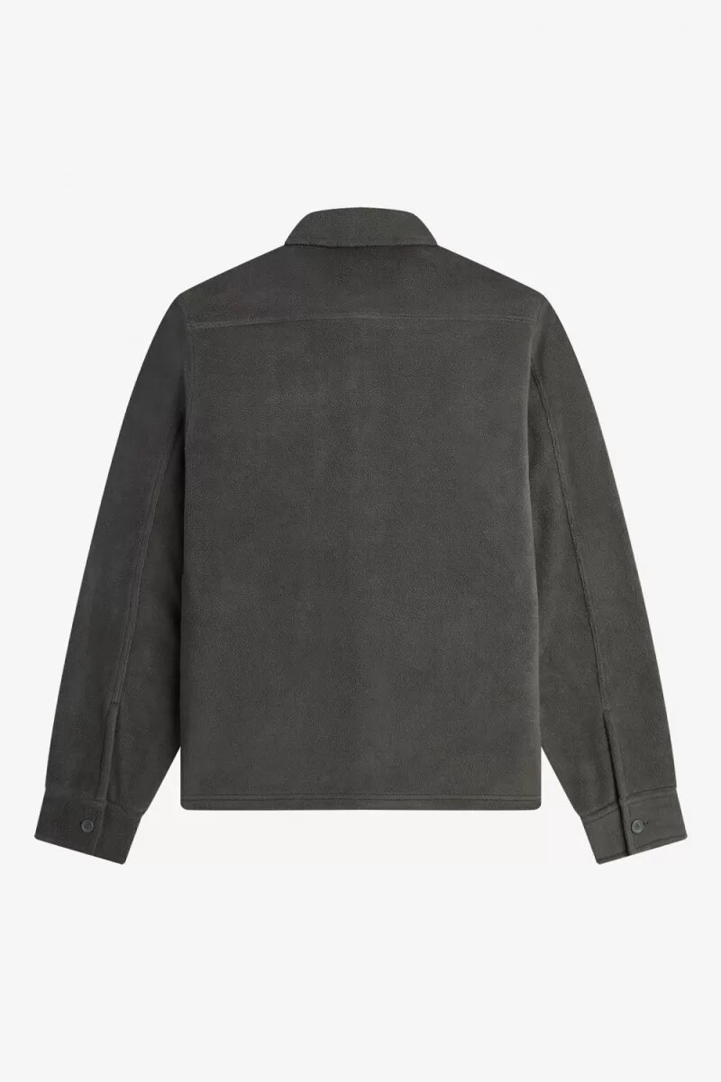 fred perry fleece herrenhemd feldgrün
