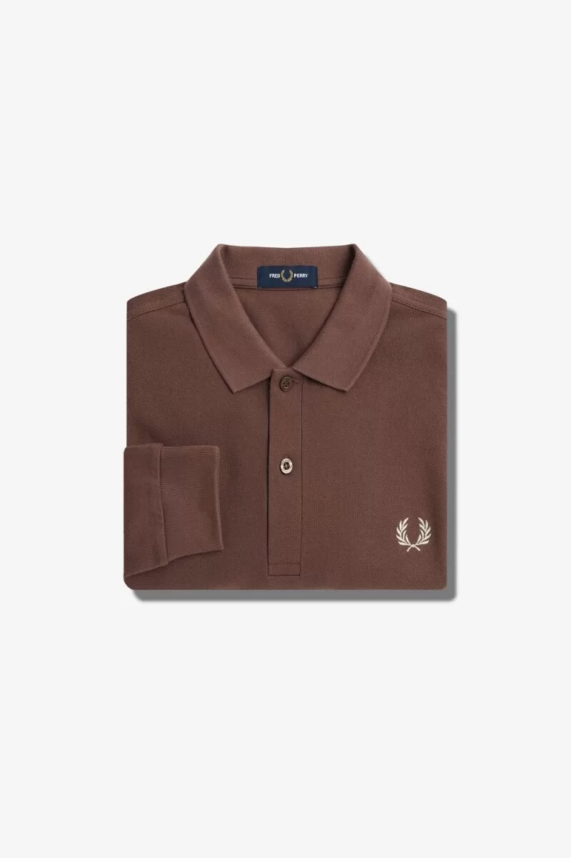 fred perry m6006 herrenhemd dunkelrot warmgrau
