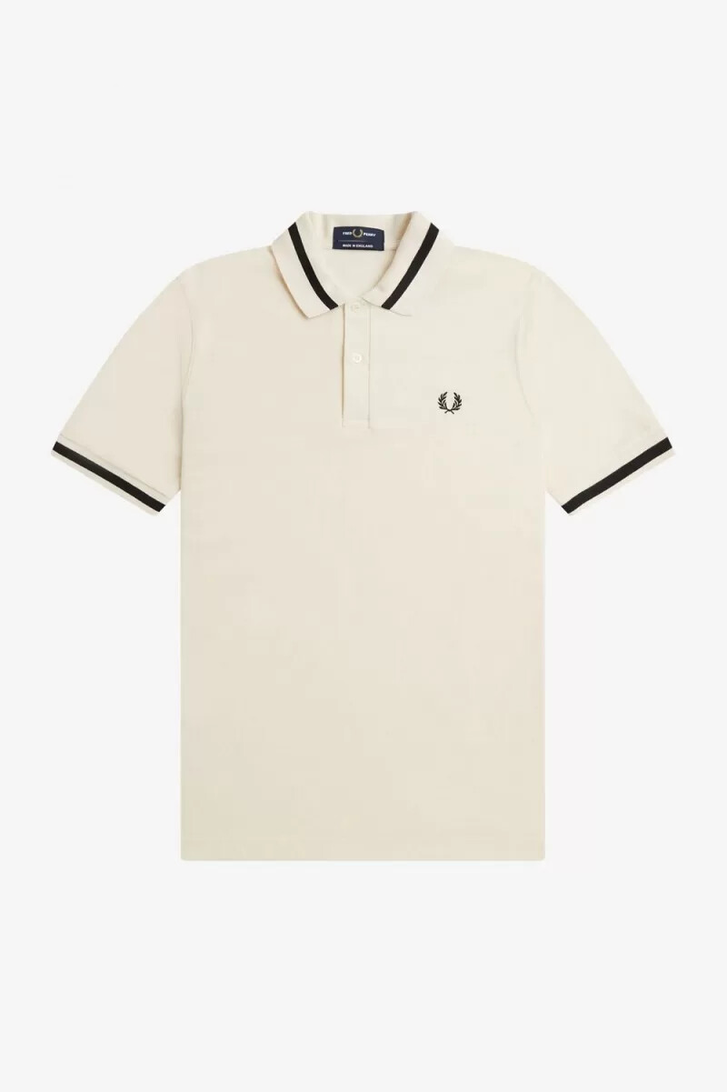 fred perry m2 herrenhemd beige schwarz