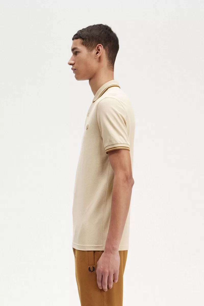 fred perry m3600 herrenhemd haferflocken-dunkelkaffee