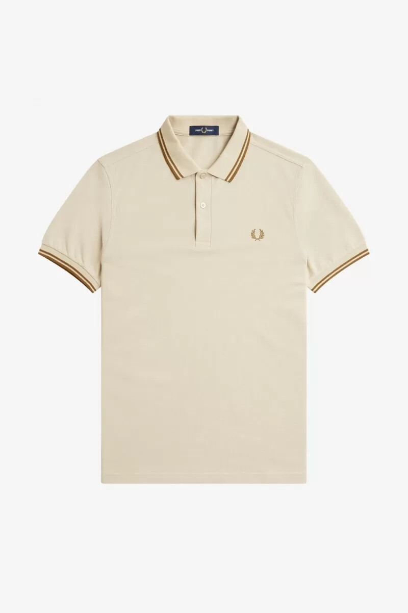 fred perry m3600 herrenhemd haferflocken-dunkelkaffee