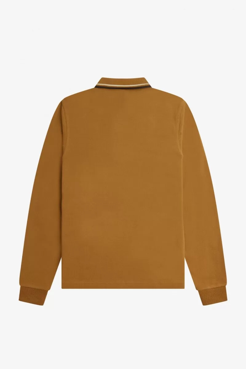 fred perry m3636 herrenhemd dunkelbraun haferflocken schwarz