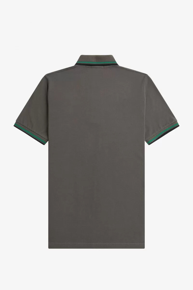 fred perry m12 herrenhemd feldgrün grün schwarz