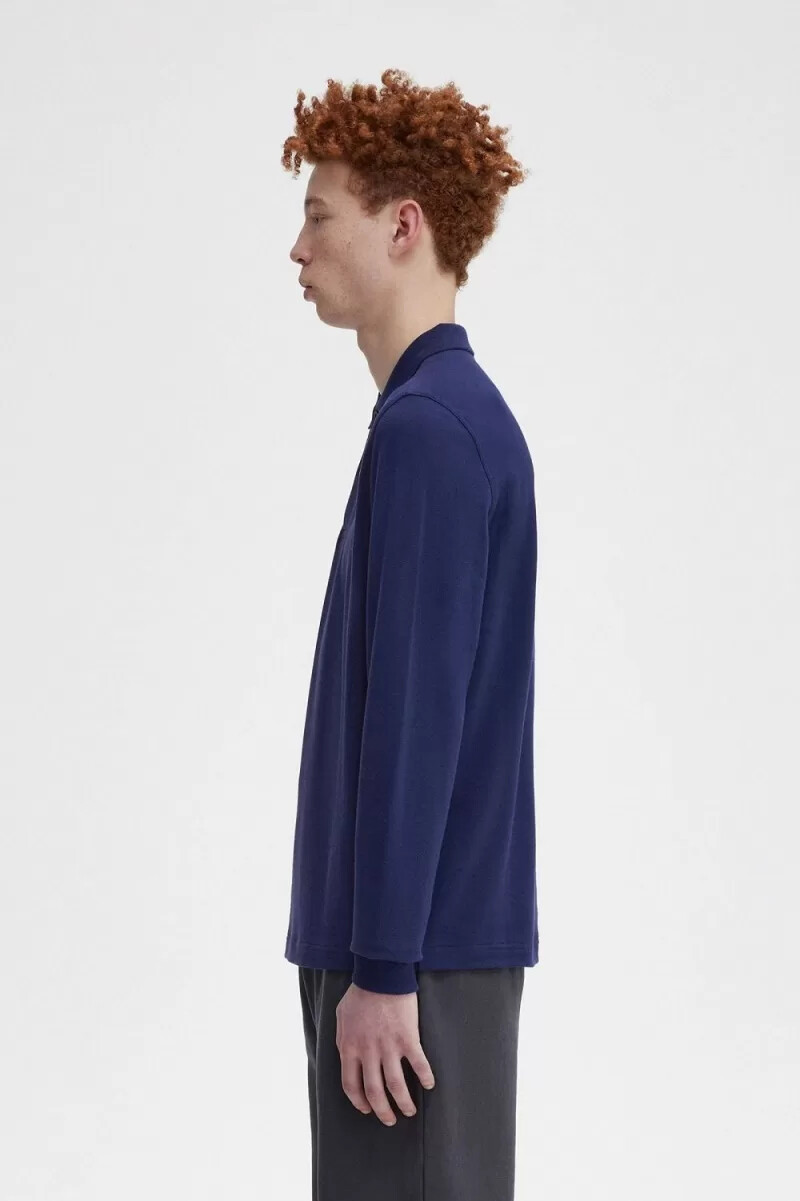 fred perry m6006 herrenhemd französischblau whiskybraun