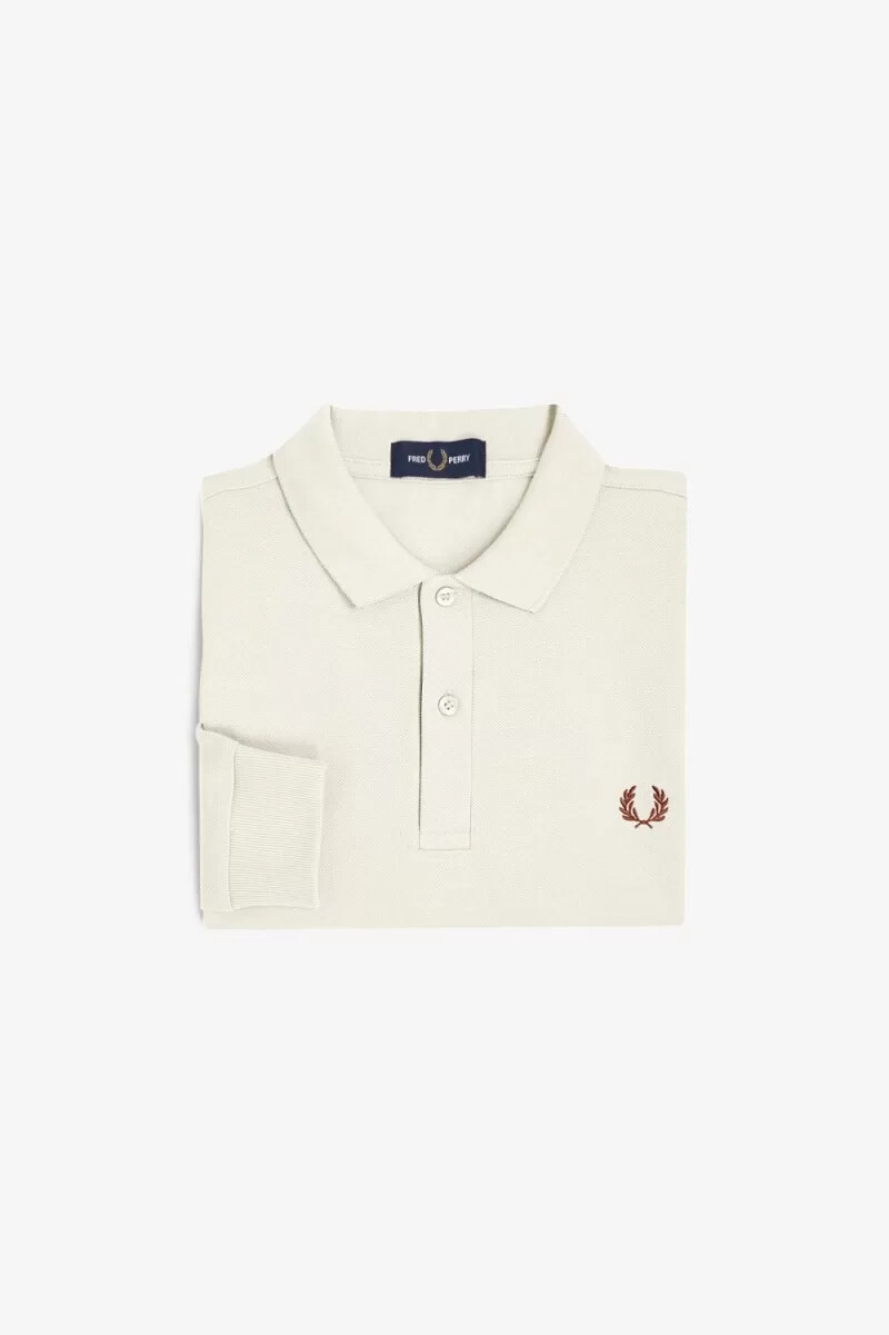 fred perry m6006 herrenhemd beige whisky braun