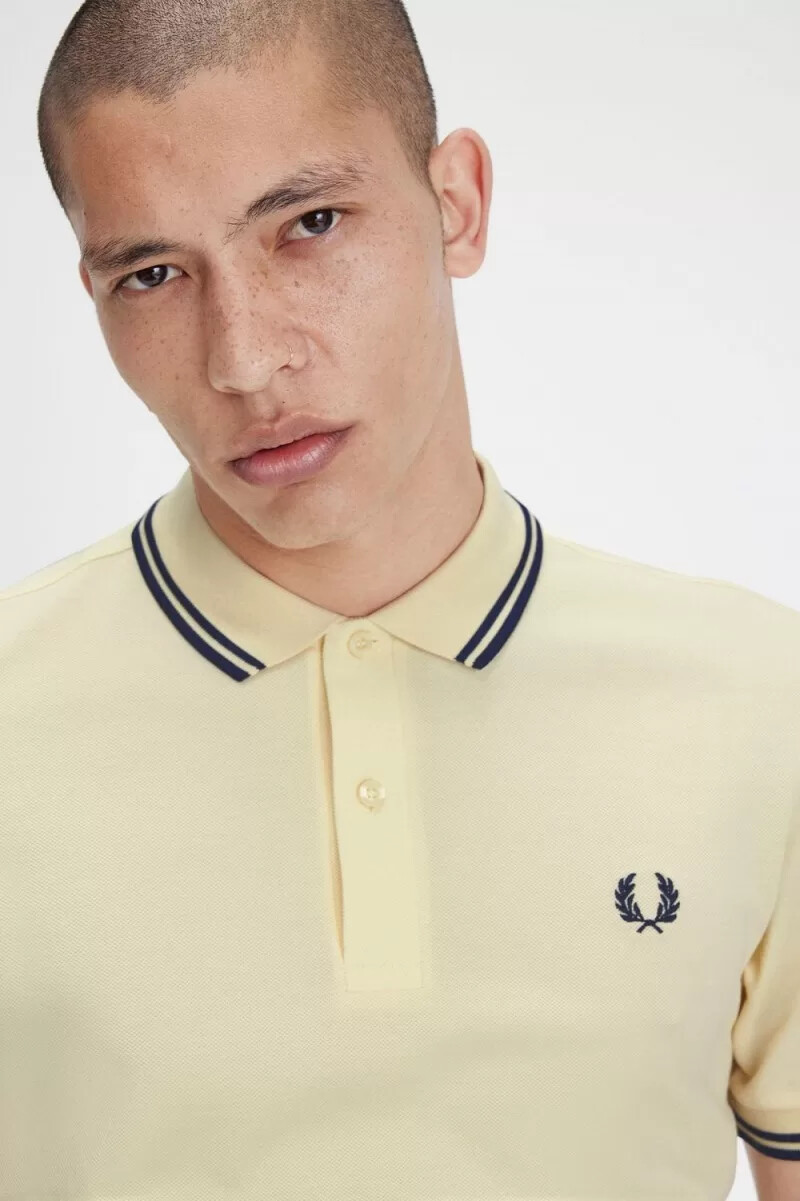 fred perry m3600 herrenhemd aqua cream french navy