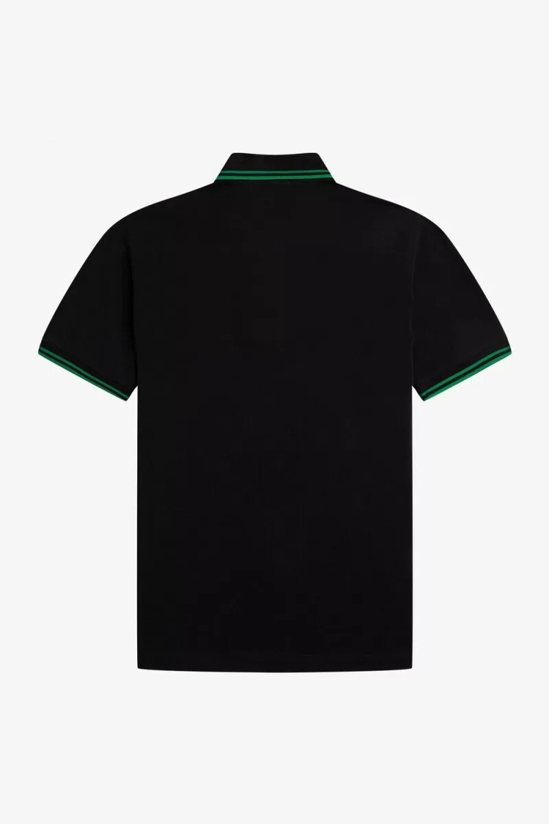 fred perry m12 herrenhemd schwarz grün