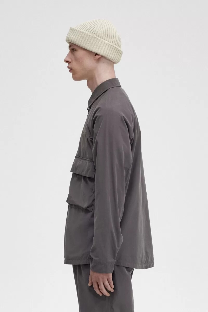 fred perry utility herrenhemd gunmetal