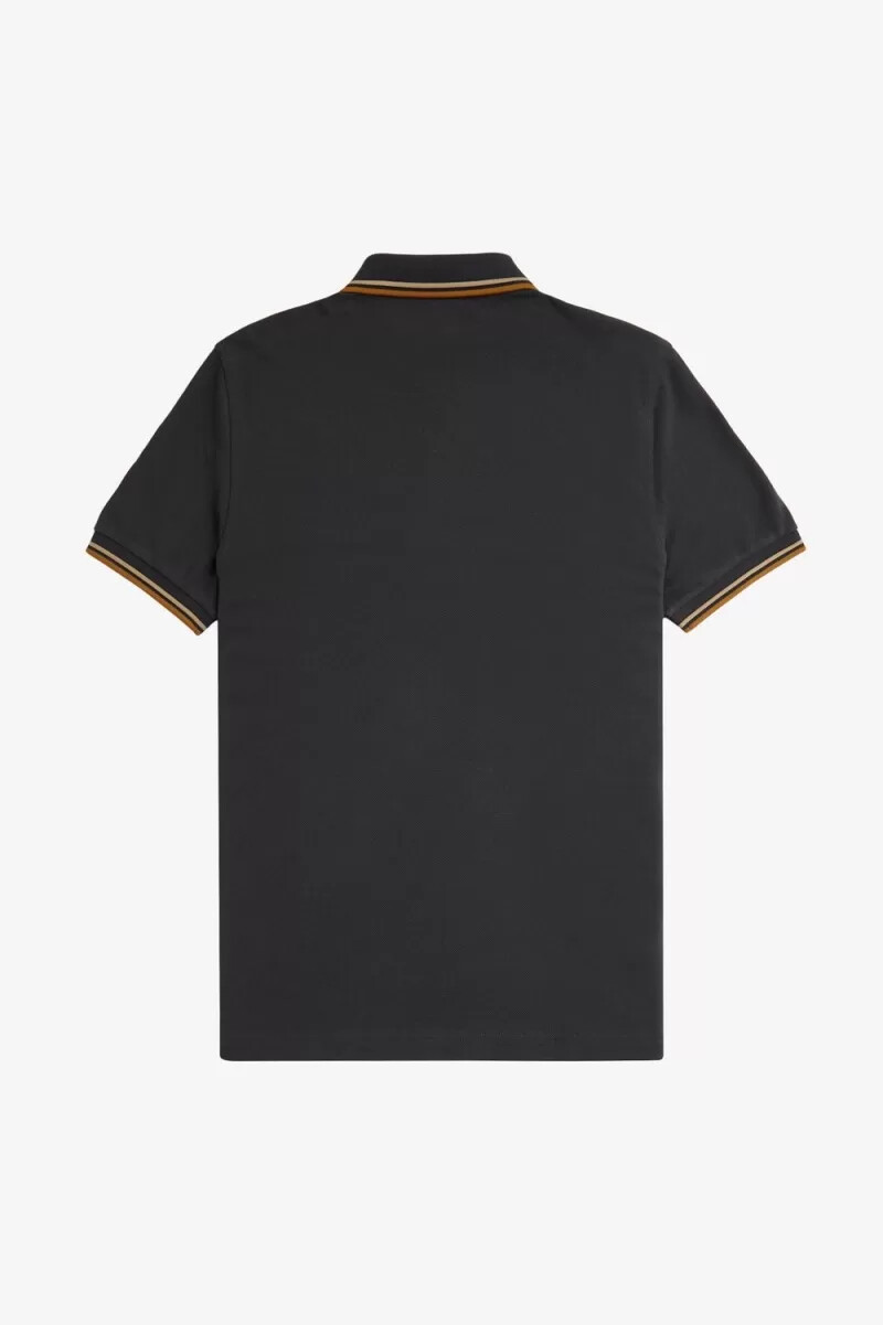 fred perry m3600 herrenhemd anchor grau grün dunkelbraun