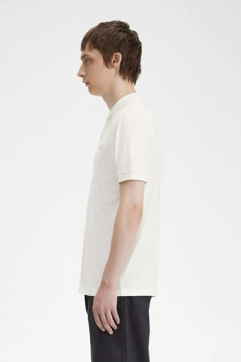 fred perry m6000 herrenhemd schneeweiß grün