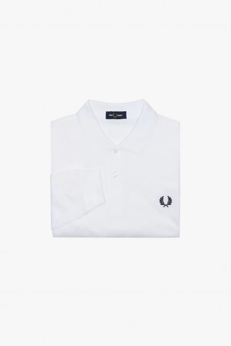 fred perry m6006 herrenhemd weiß marineblau