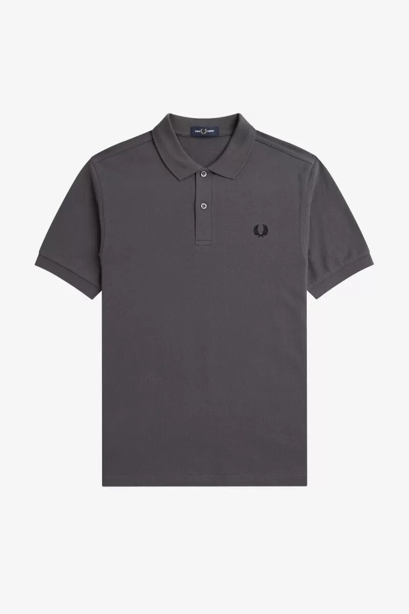 fred perry m6000 herrenhemd gunmetal schwarz