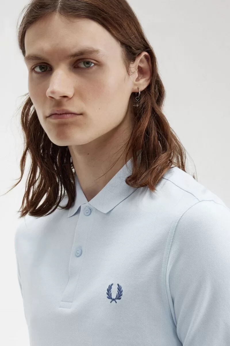 fred perry m6000 herrenhemd hellblau mitternachtsblau