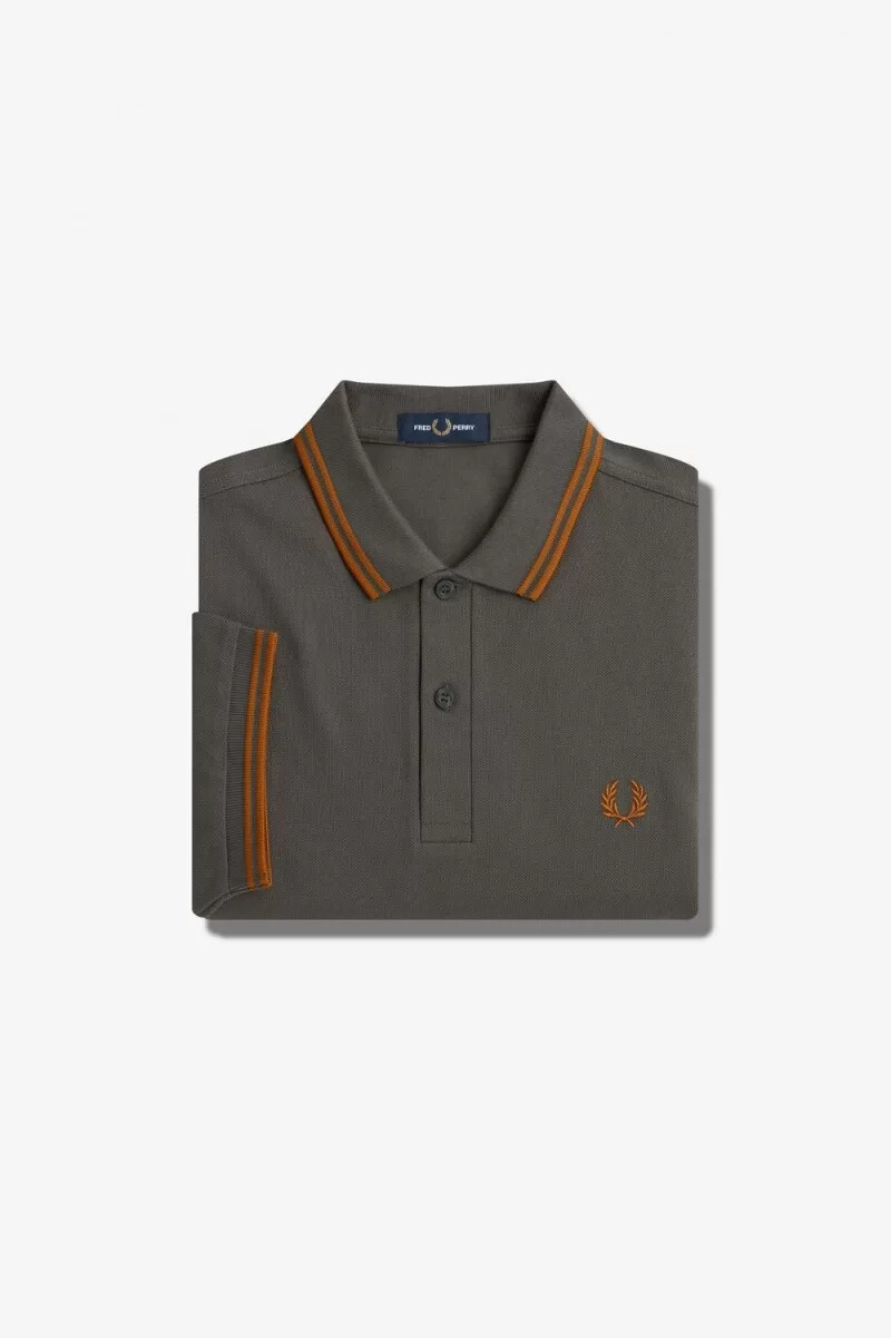 fred perry m3600 herrenhemd feldgrün braun