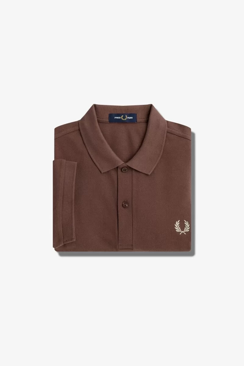 fred perry m6000 herrenhemd dunkelrot warmgrau