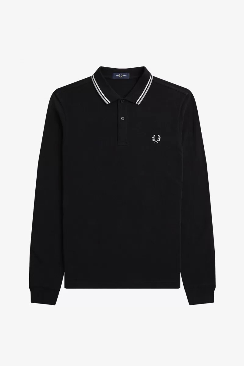 fred perry m3636 herrenhemd schwarz beige kalkstein