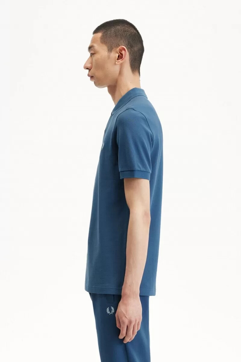 fred perry m6000 herrenhemd mitternachtsblau hellblau