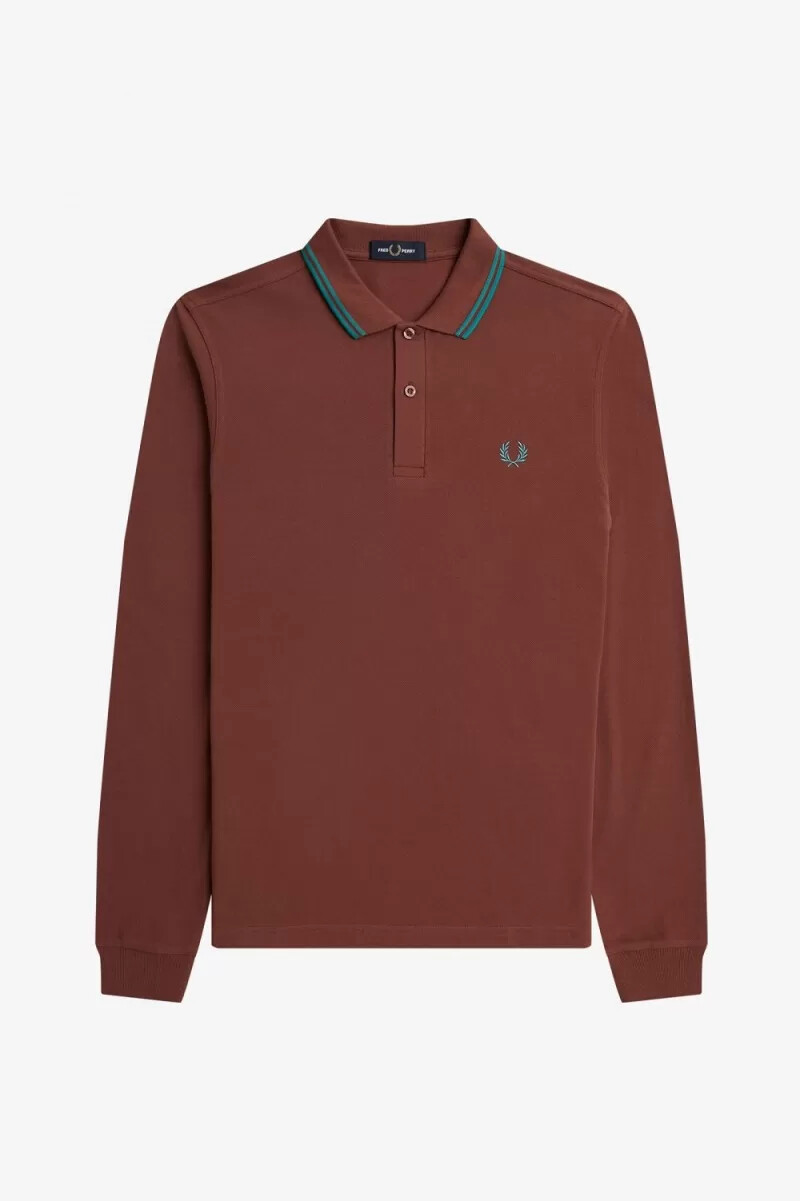 fred perry m3636 herrenhemd whiskybraun tiefmint