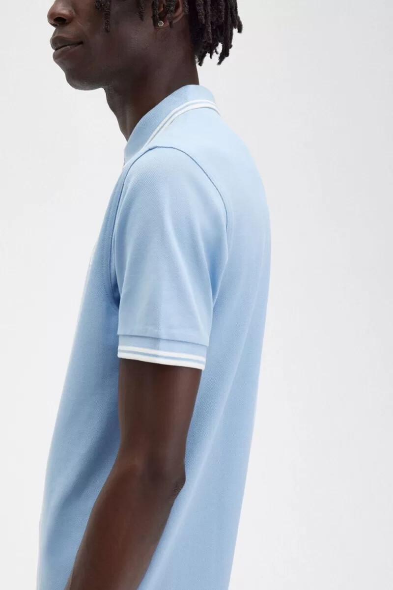 fred perry m3600 herrenhemd himmelblau schneeweiß