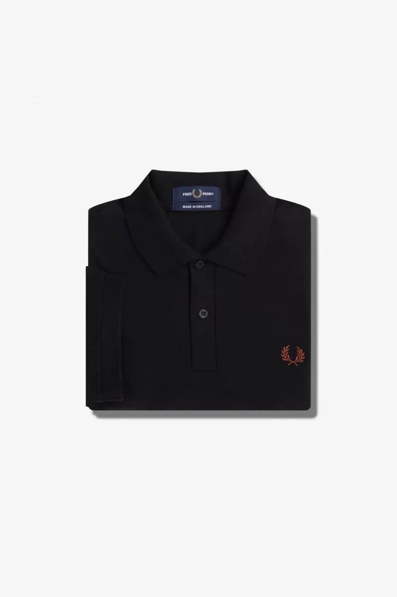 fred perry m3 herrenhemd schwarz whisky braun