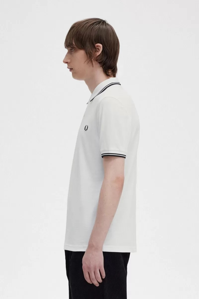 fred perry m3600 herrenhemd weiß schwarz