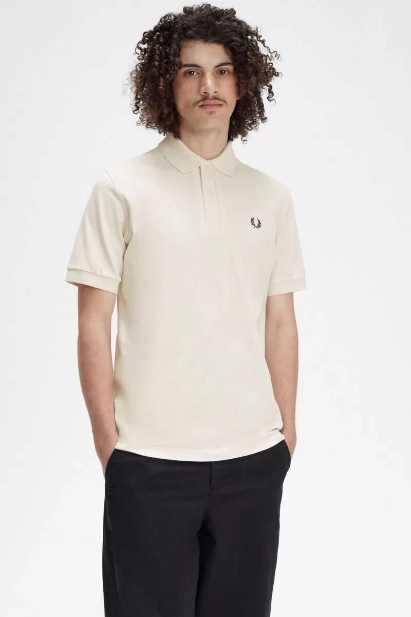 fred perry m3 herrenhemd beige schwarz