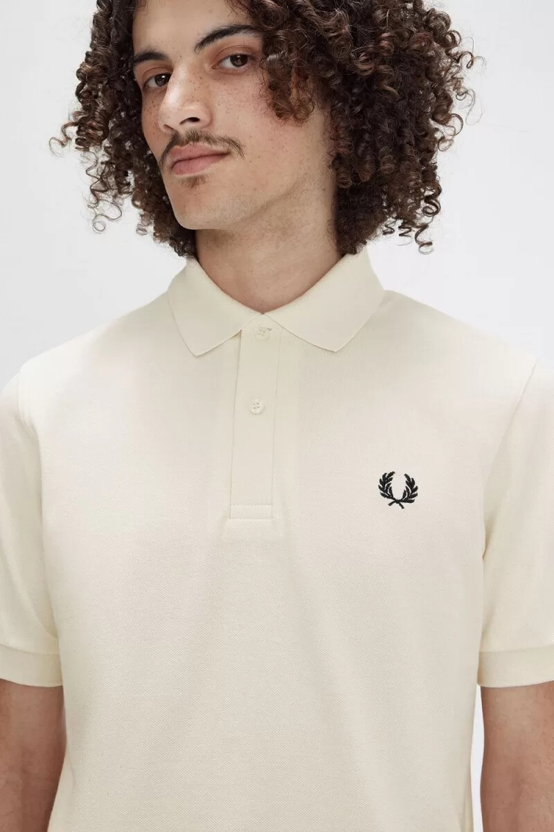 fred perry m3 herrenhemd beige schwarz