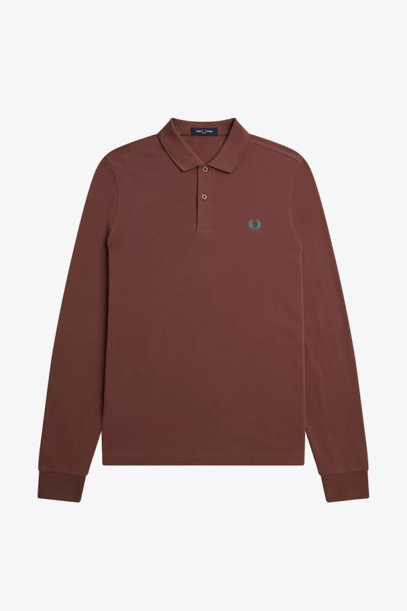 fred perry m6006 herrenhemd whiskybraun tiefmint