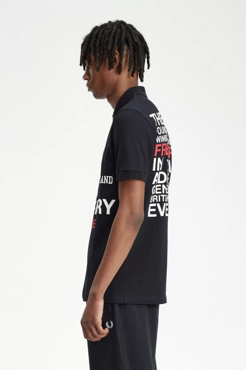 fred perry herrenhemd mit logo schwarz