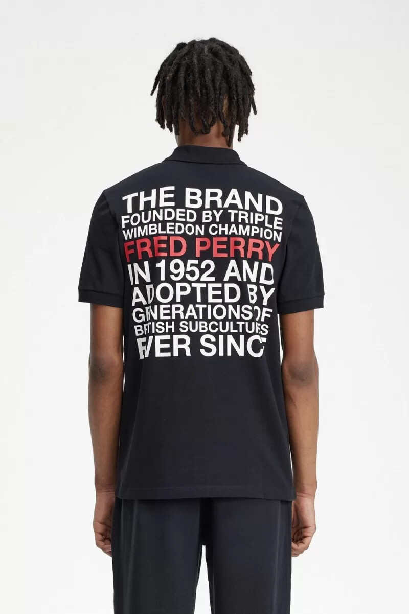 fred perry herrenhemd mit logo schwarz
