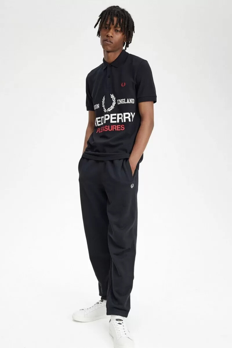 fred perry herrenhemd mit logo schwarz