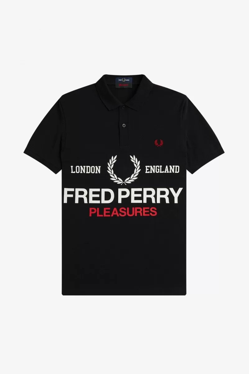 fred perry herrenhemd mit logo schwarz