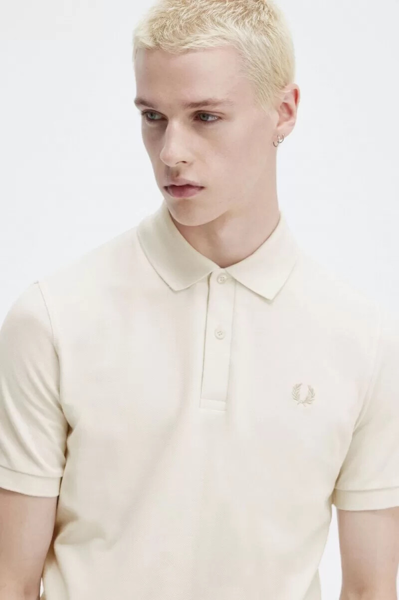 fred perry m3 herrenhemd beige haferflocken