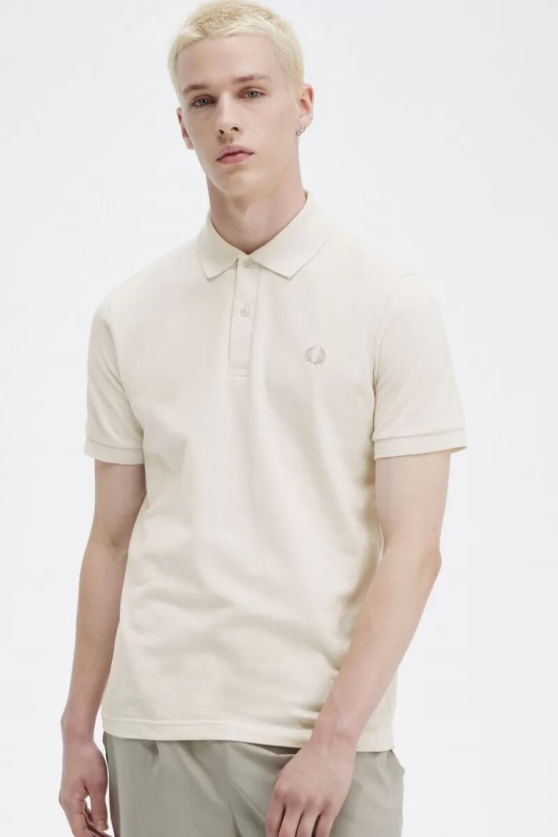 fred perry m3 herrenhemd beige haferflocken