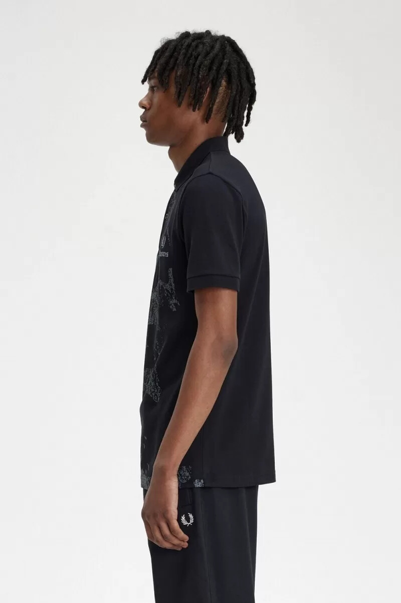 fred perry totenkopf herrenhemd schwarz