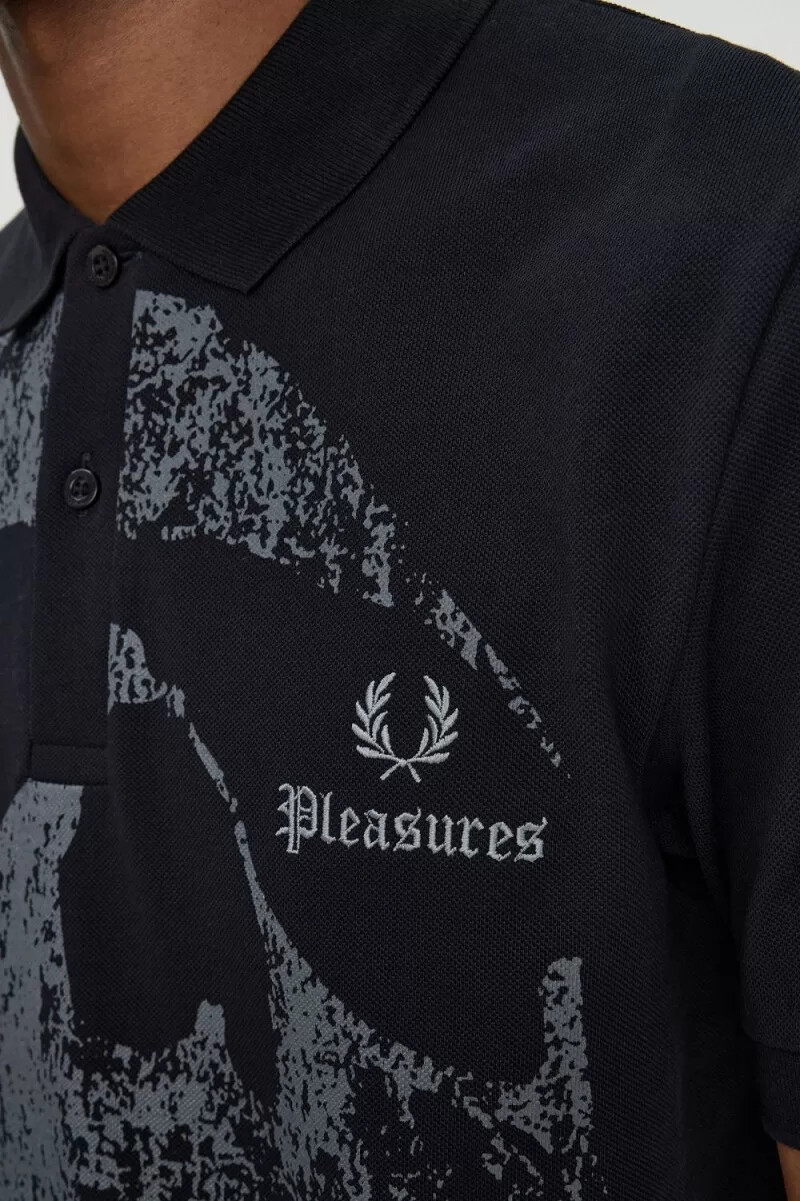fred perry totenkopf herrenhemd schwarz