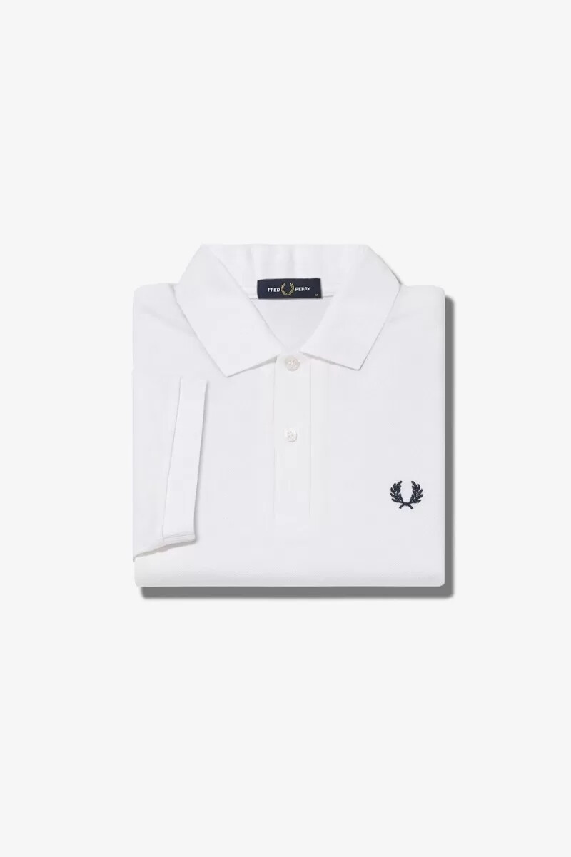 fred perry m6000 herrenhemd weiß marineblau