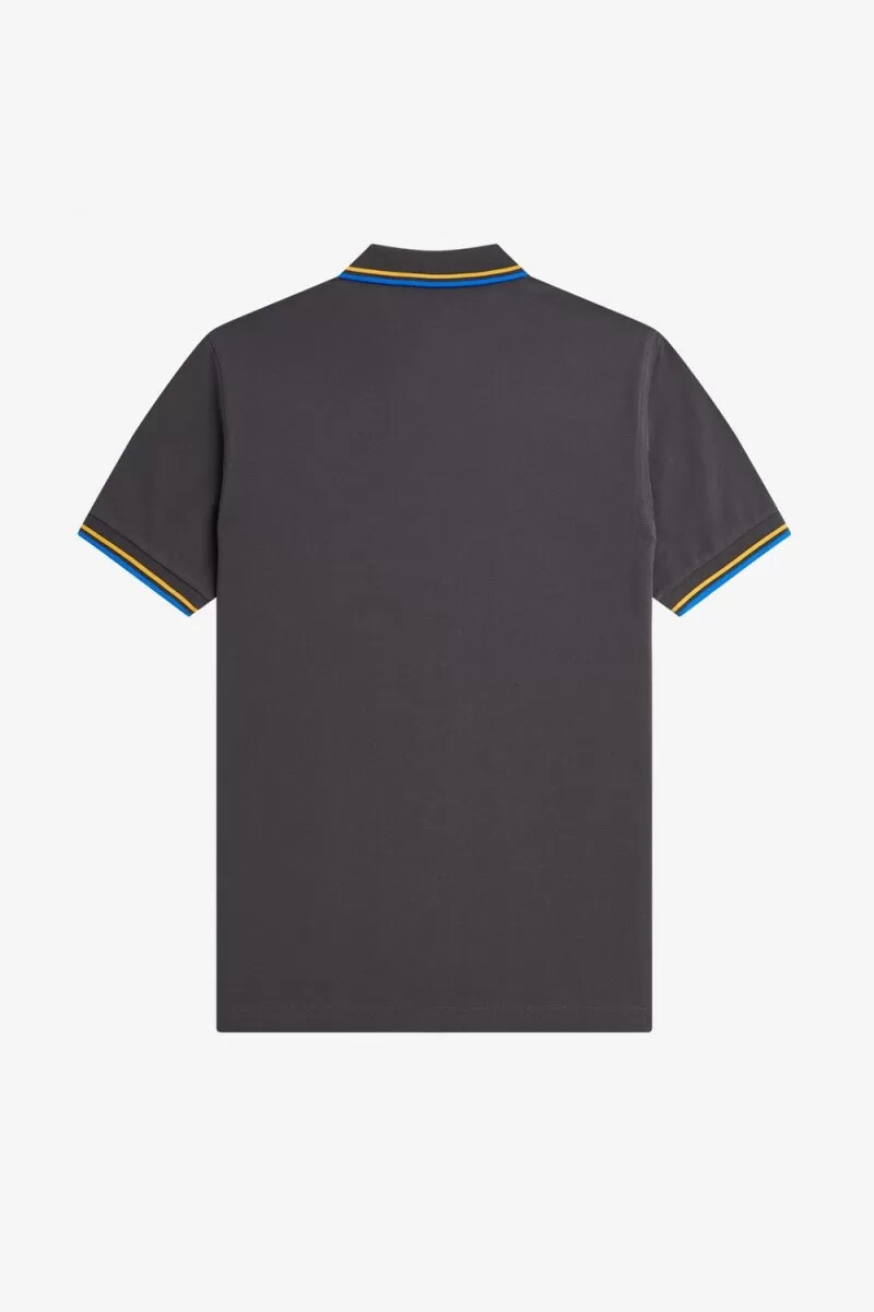 fred perry m3600 herrenhemd gunmetal golden hour kingfisher