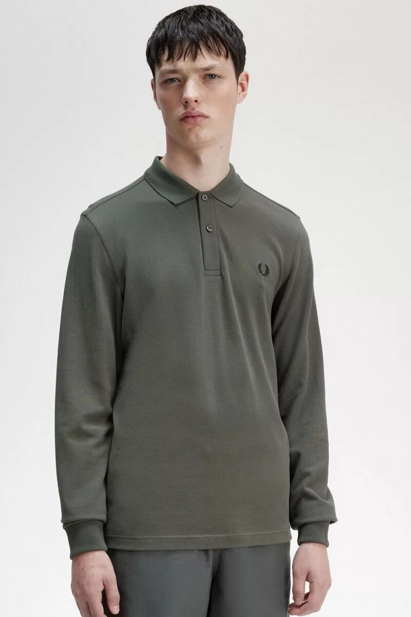 fred perry m6006 herrenhemd feldgrün